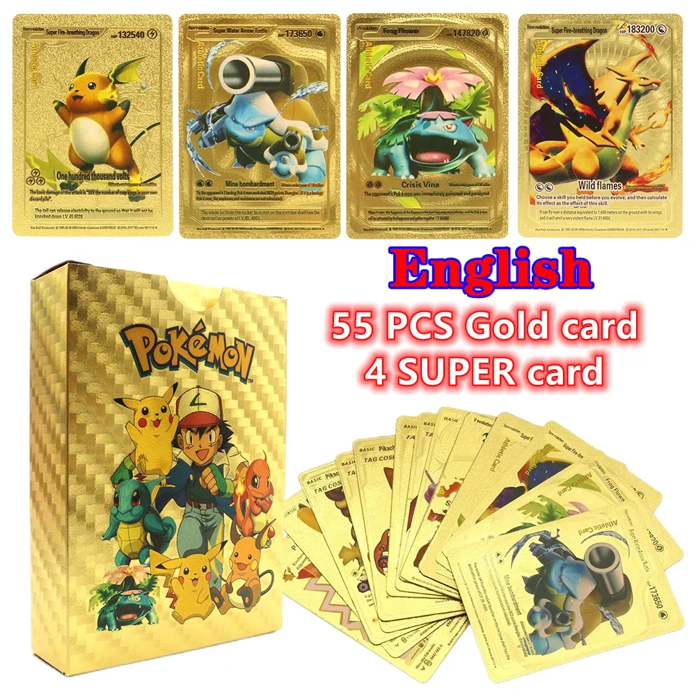 

11-110 шт., блестящие карты Vmax GX EX в виде покемона