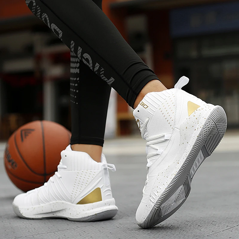 High-top Spring And Autumn Curry Five Generations Of The Same Basketball Comfortable Net Red Small White Shoes  Large Size 36-45