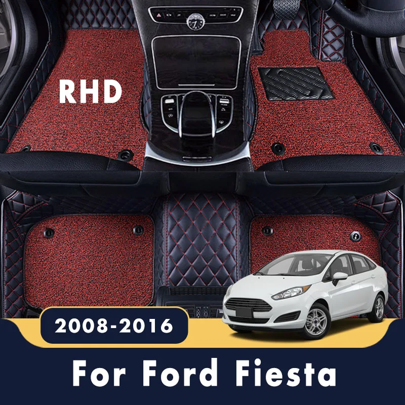 

RHD Carpets For Ford Fiesta 2016 2015 2014 2013 2012 2011 2010 2009 2008 Car Floor Mats Double Layer Wire Loop Foot Pads Covers