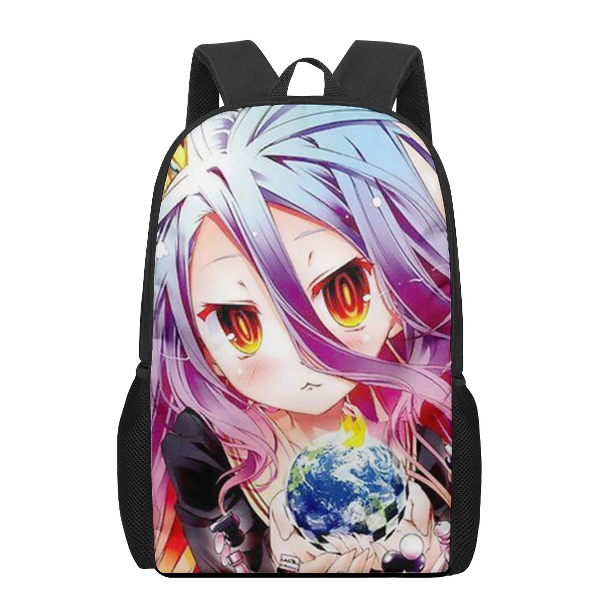 NO GAME NO LIFE cute girl 3D Printing Schoolbags for Girls Boys Children Kids School Book Bag 3d Junior Primary Student Bookbags