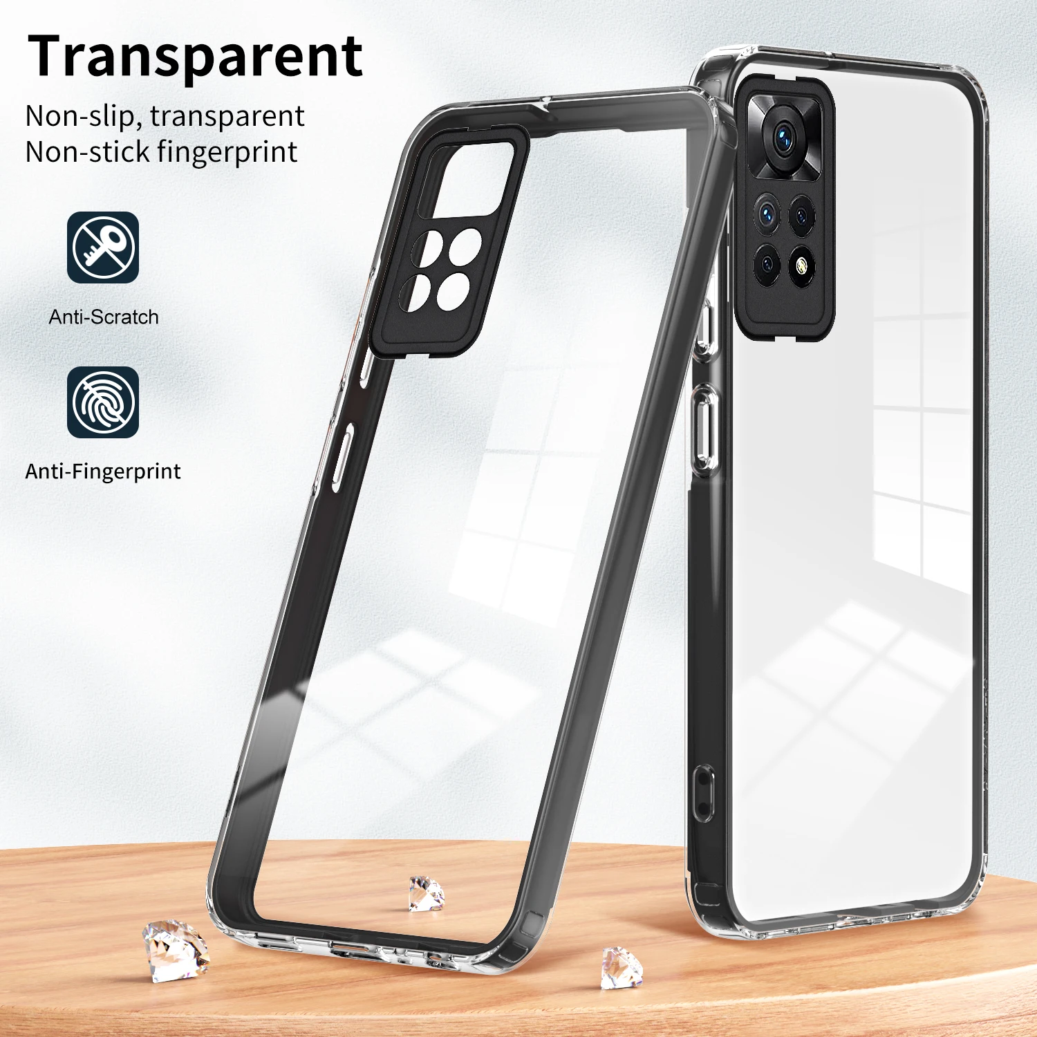 

3 IN 1 Frame Clear Case for Xiaomi Redmi Note 12 Pro 4G Luxury Armor Shockproof Soft Edges Hard Phone Cover for RedmiNote12Pro4G