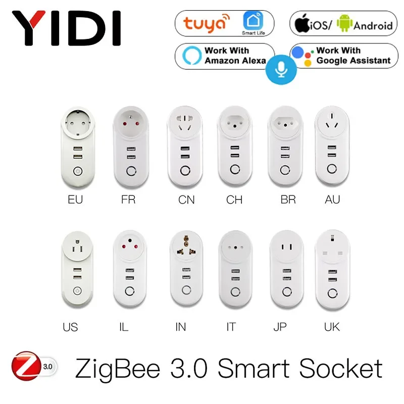 

Умная розетка YIDI ZigBee 3.0 с 2 USB