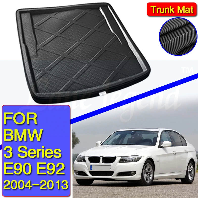 Revestimiento de maletero a medida, bandeja de carga, alfombrilla para maletero trasero, bandeja de equipaje para BMW Serie 3 E90 E92 Saloon Sedan Coupe 2004 - 2013