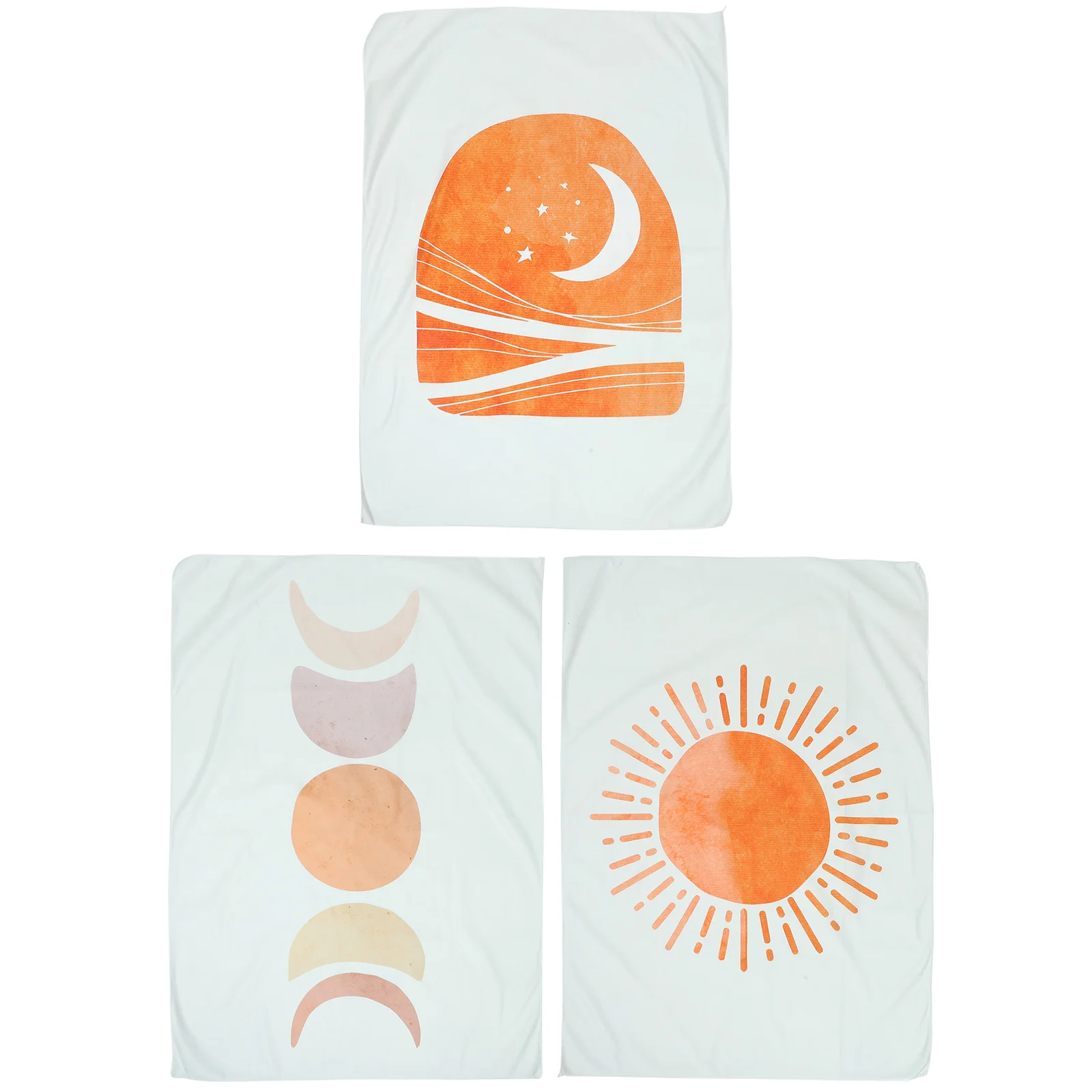

3sets Chic Sun Moon Designed Tapestry Creative Living Room Wall Tapestry