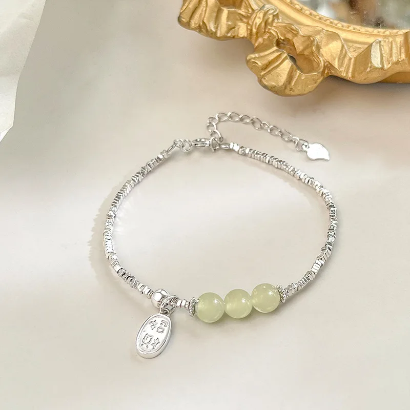Высокое качество Hetian нефритовый браслет с бусинами для женщин 2024 модный