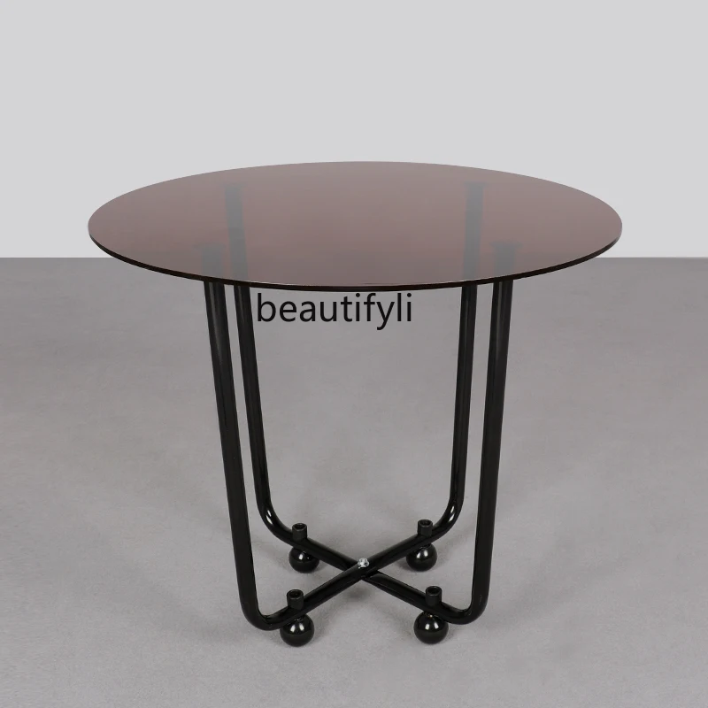 LBX Zhonggu Small Coffee Table Corner Table Iron Foot Side Table Living Room I Transparent Acrylic Tea Table