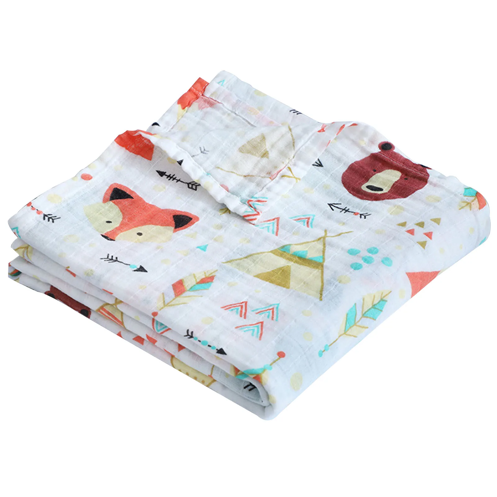 

110x120cm Cute Cartoon Newborn Super Soft Bedding Wrap Portable Gift Multipurpose Bath Towel Unisex Baby Swaddle Blanket
