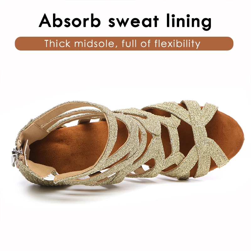Hipposeus Women Dance Shoes Girls Latin Salsa Ladies Ballroom Dance Shoes Soft Bottom Modern Tango Dancing Shoes Professional