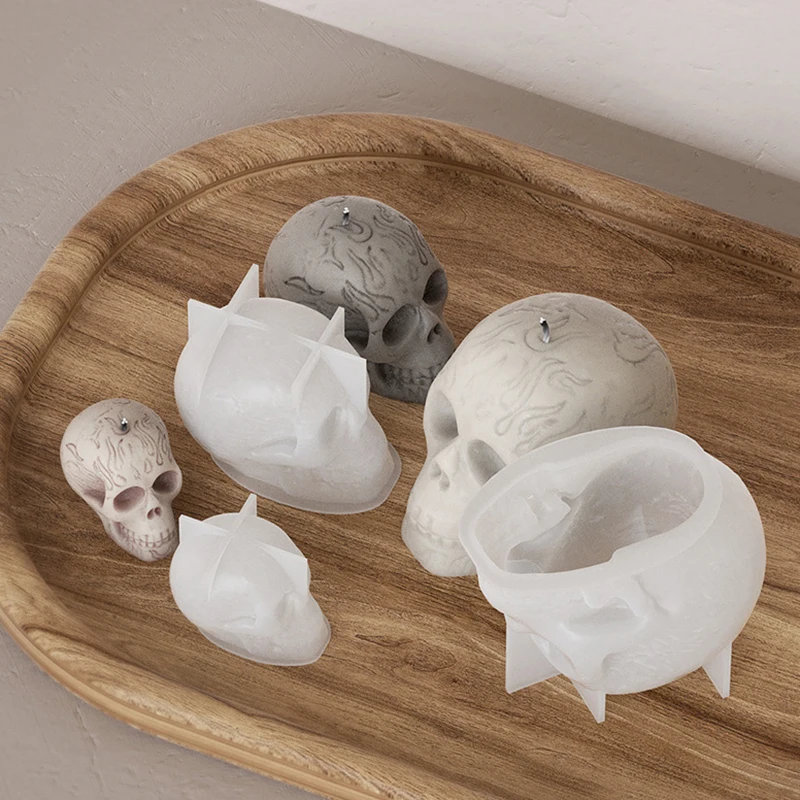 Силиконовая форма сделай сам для украшения головы черепа и свечи из эпоксидной