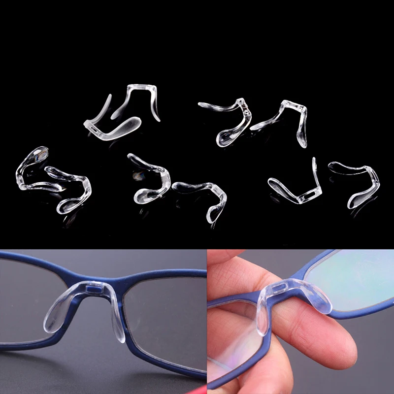 

2Pcs PVC Anti-Slip U-shaped Nose Pads Eyeglass Single-hole Snap-on Nose Clips Sunglasses Glasses Accessories