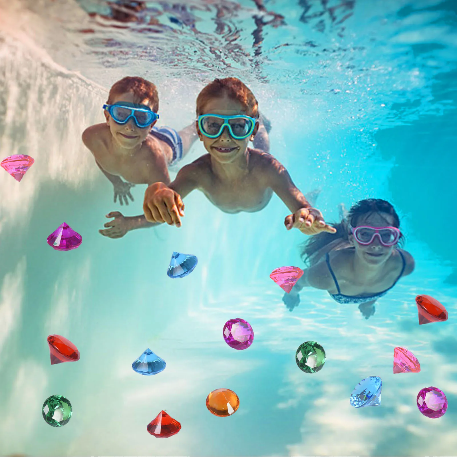 10 шт. игрушечный драгоценный камень для дайвинга набор красочных бриллиантов с