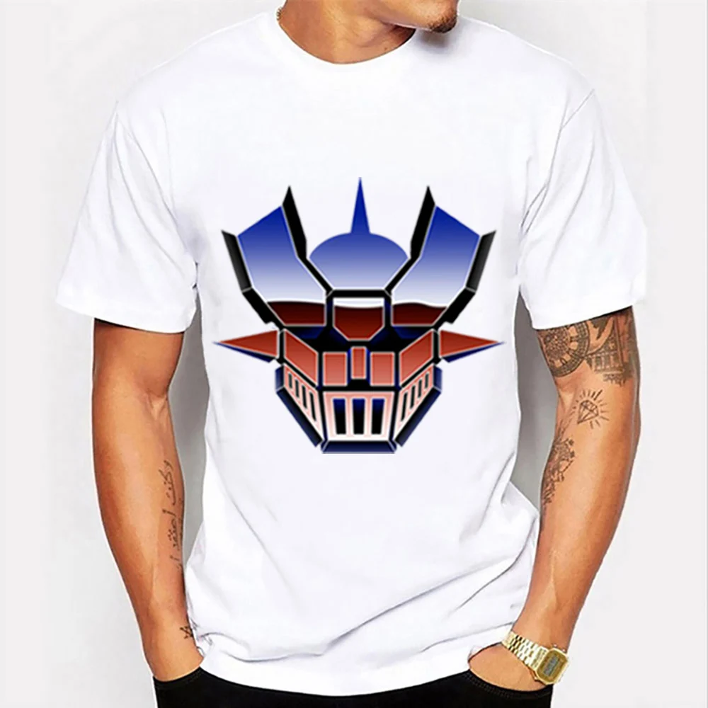 

Футболка Mazinger Z мужская с принтом из аниме, хлопковая рубашка с графическим принтом, топ с коротким рукавом и круглым вырезом, уличная одежда, на лето