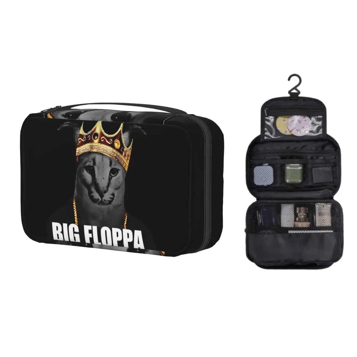 

Большая дорожная косметичка «король» флаппа, органайзер для туалетных принадлежностей с кошкой на заказ, дамский набор для хранения космет...