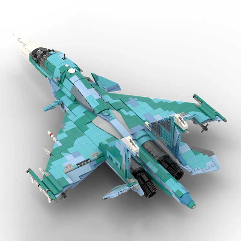 Фото 2218 деталей MOC Creator Expert Sukhoi SU-34 Fullback - Модель в масштабе 1:35, строительные блоки, подарок на Рождество, коллекция на день рождения №5