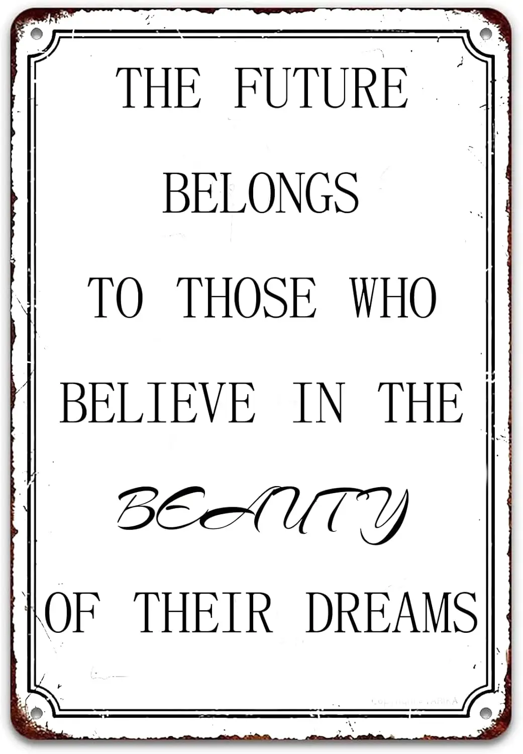 HQVLNAWX Металлический ретро-плакат Металлическая вывеска Будущее принадлежит тех