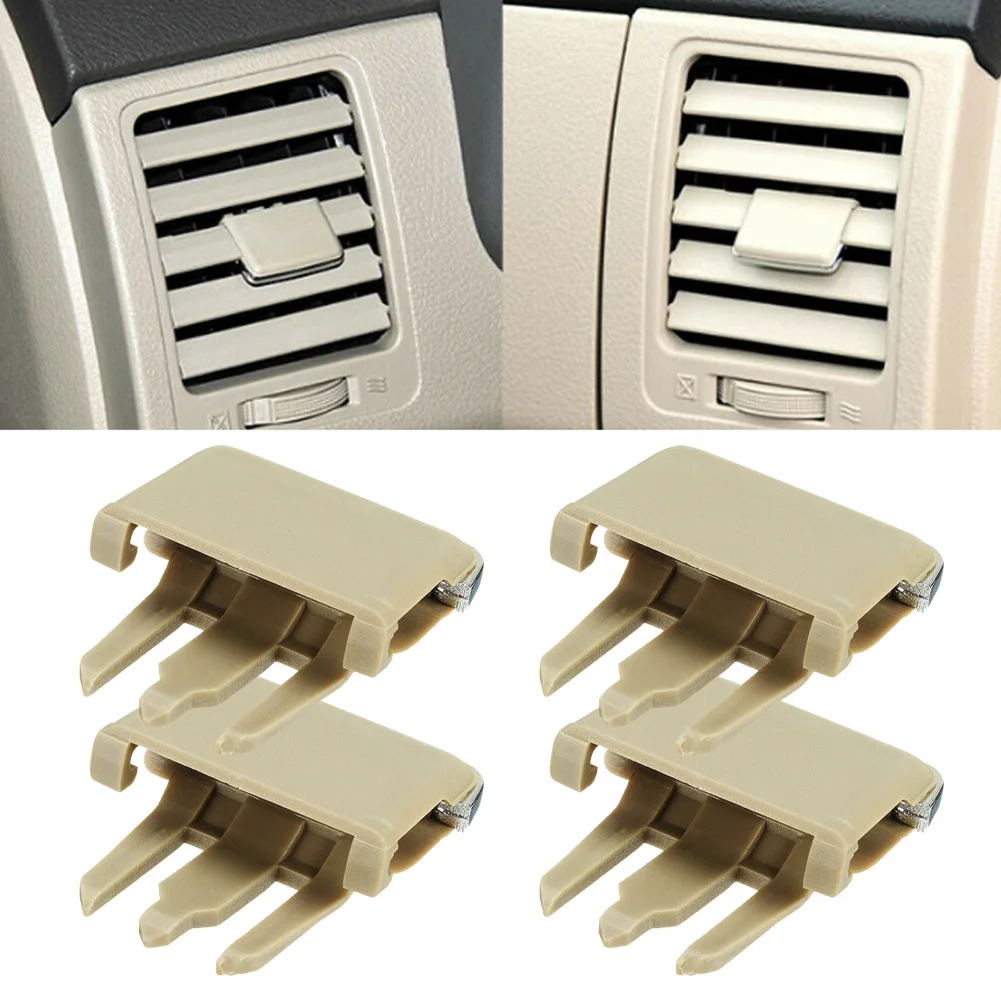 

4-Pack Beige Car Air Conditioner Air Outlet Shutter Blade Adjuster Clip Accessories Universal Plastics Beige/black Air Vent Clip