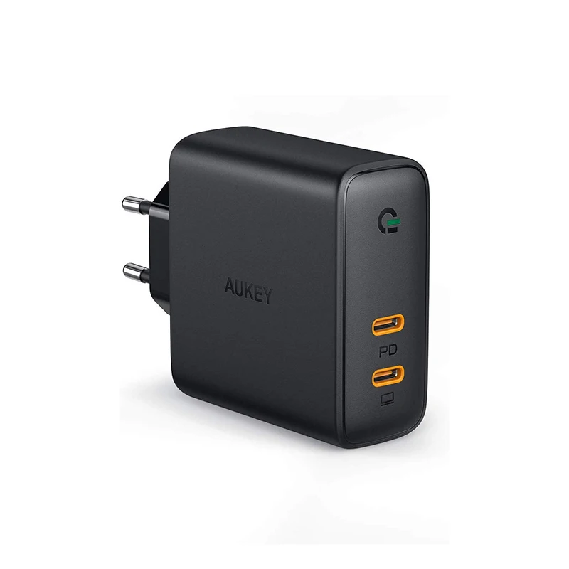 Оригинальный адаптер для быстрой зарядки AUKEY PA-D5 63 Вт двойной порт PD USB-C настенная
