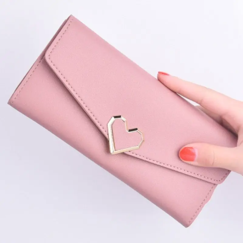 2023 Women Long Wallets Purses Luxury Love Heart Wallets  Ladies Girl Money  Pocket Card Holder Female Wallets Phone Clutch Bag