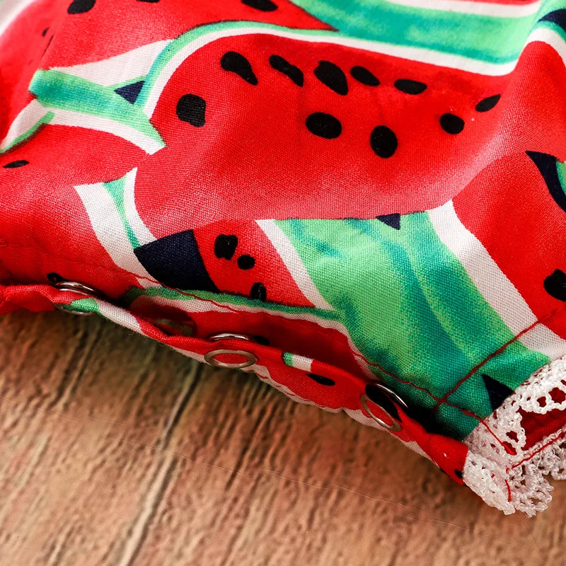 Новый боди без рукавов с принтом арбуза для новорожденных девочек комбинезон