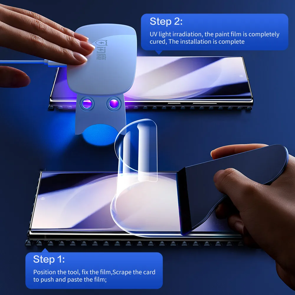 SmartDevil UV Full Glue Full Cover Screen Protector for Samsung S23 Ultra S22 Ultra S21 S23 HD Soft Film Anti-fingerprint