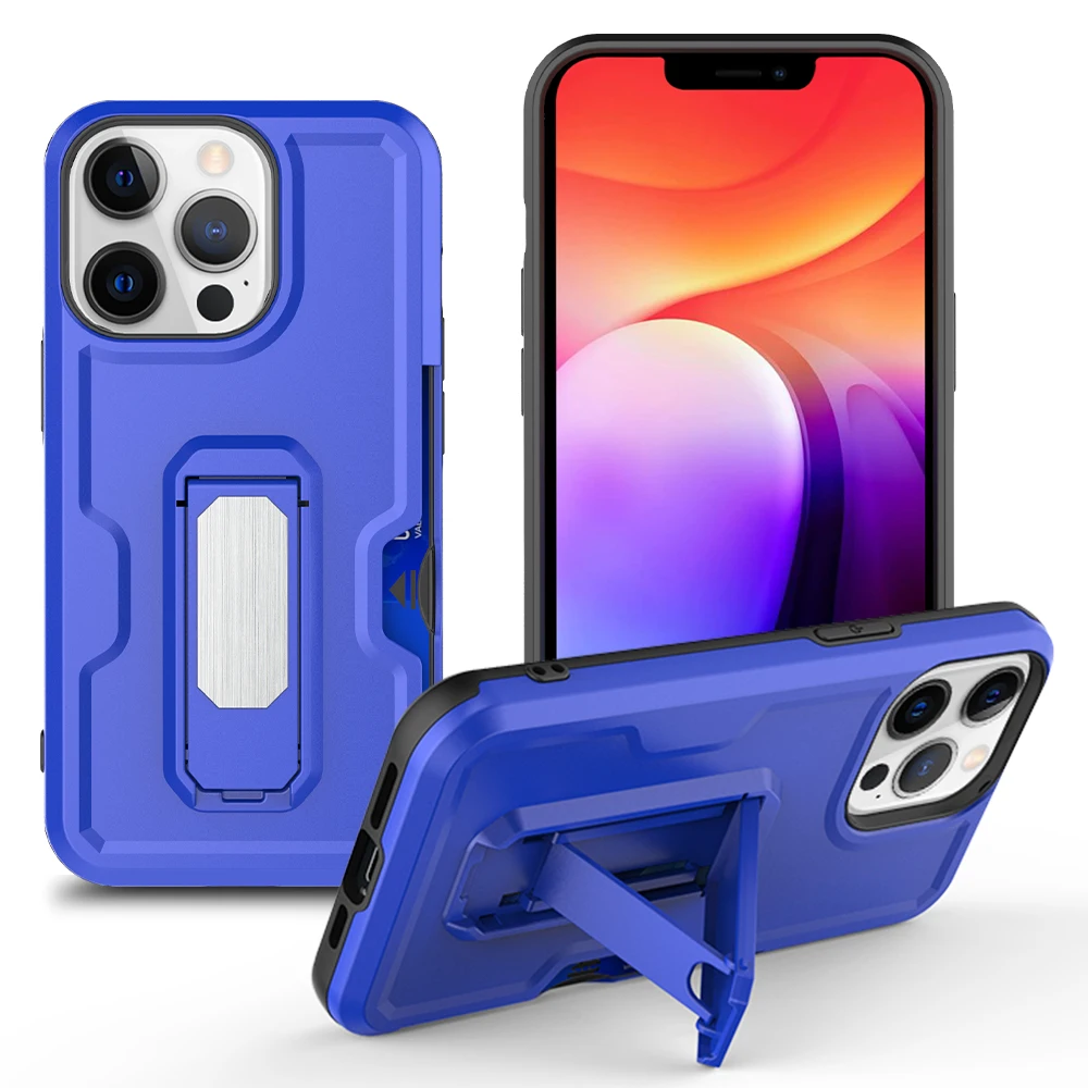 

2 In 1 Card Iphone 13promax Mobile Phone Case Car Magnetic Bracket Ring With Back Clip For Iphone 11 Anti-Fall Protective Case