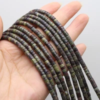 cylindrical natural dragon bloodstone bead round tube beaded small loose spacer beads for jewelry making diy bracelets 15 2x4mm