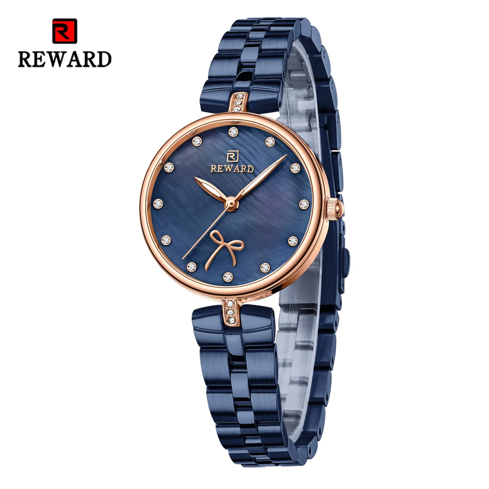REWARD Simple Quartz Watch for Women Fashion Stainless Steel Watchband Wristwatches SEIKO Movement Ladies Wrist Watches