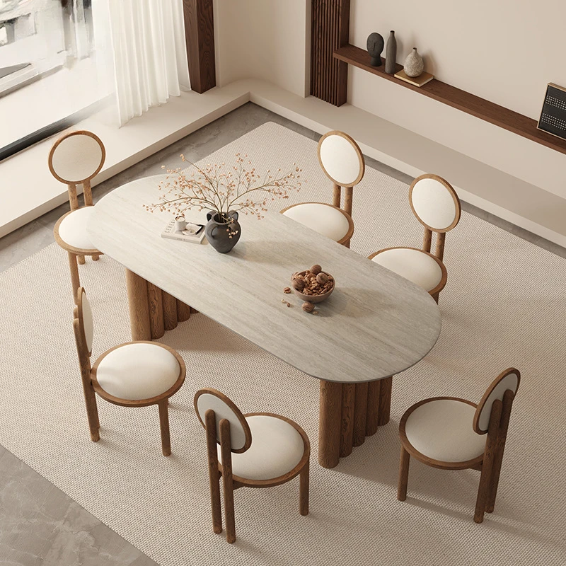 Итальянский минимализм обеденный стол из массива дерева дизайнерский в стиле