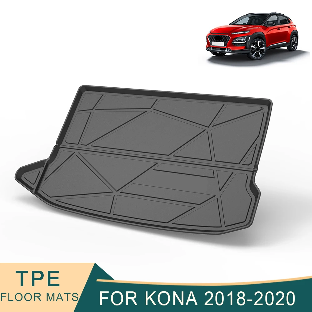 

For Hyundai KONA 2018-2022 Cargo Liner All-Weather TPE Non-slip Trunk Mats Waterproof Boot Tray Trunk Carpet