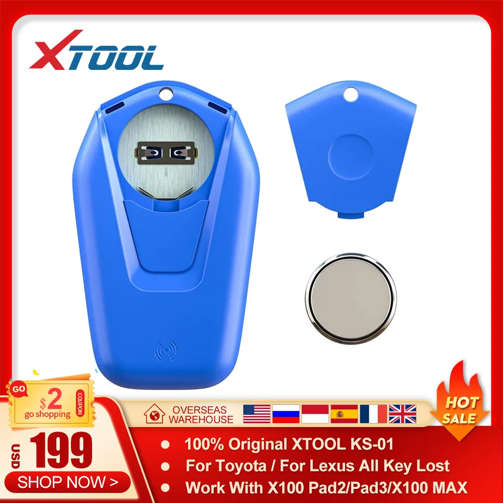 Oroiginal XTOOL KS-01 Auto Key Programmer For Toyota / For Lexus KS01 Work With KC100 With X100 PAD2/PAD3/X100 MAX All Key Lost