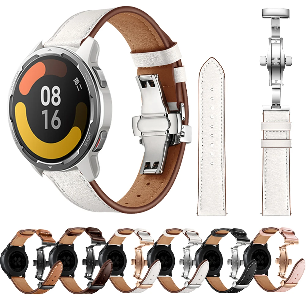 

Кожаный ремешок для Xiaomi Watch Color 2, цветной браслет для Xiaomi Mi, тонкий браслет, аксессуары для наручных часов