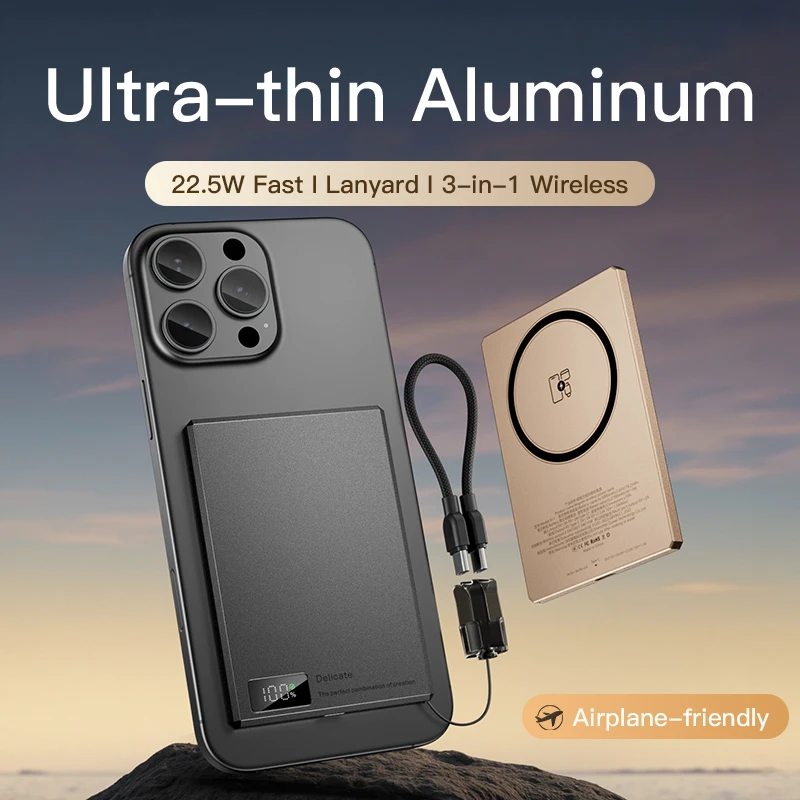 Фото CCC 3-в-1 Power Bank 20 Вт Быстрое зарядное устройство Портативный внешний аккумулятор Powerbak для Magsafe для iPhone 12-17 Pro Watch Airpods Samsung №1