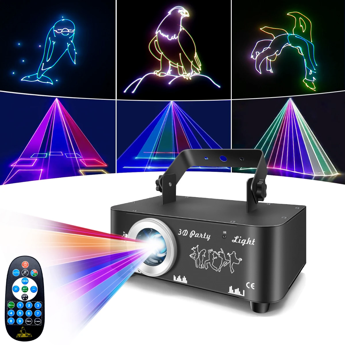 ESHINY 3D RGB Анимированный лазерный проектор L2N7