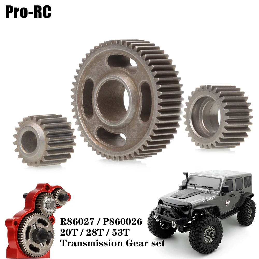 

1Set Metal 20T/28T/53T Transmission Gear Set R86027 P860026 for RC Crawler Car 1/10 RGT EX86100 HSP 94180 Rock Cruiser