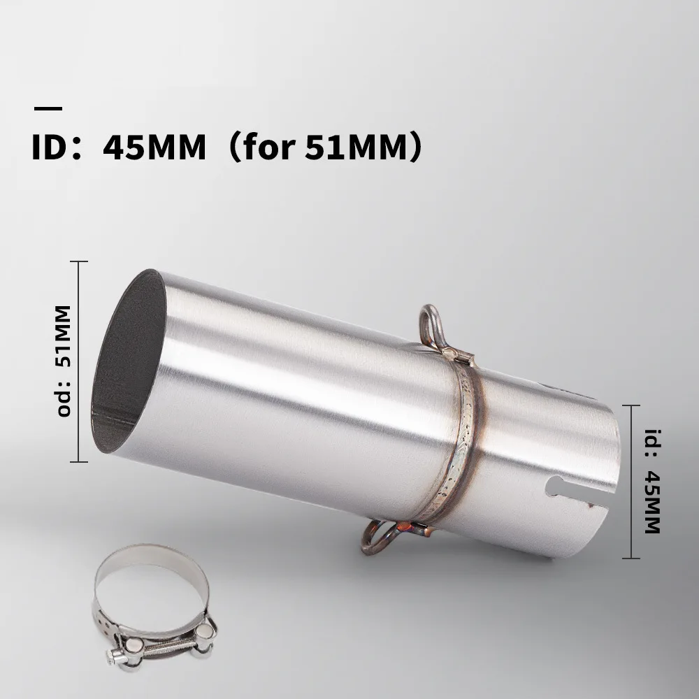 

Неразрушающая установкаМодификация выхлопной трубы мотоцикла Средняя секция выхлопной трубы 28-32-38-45 мм Адаптер 51 мм Выхлопная секция