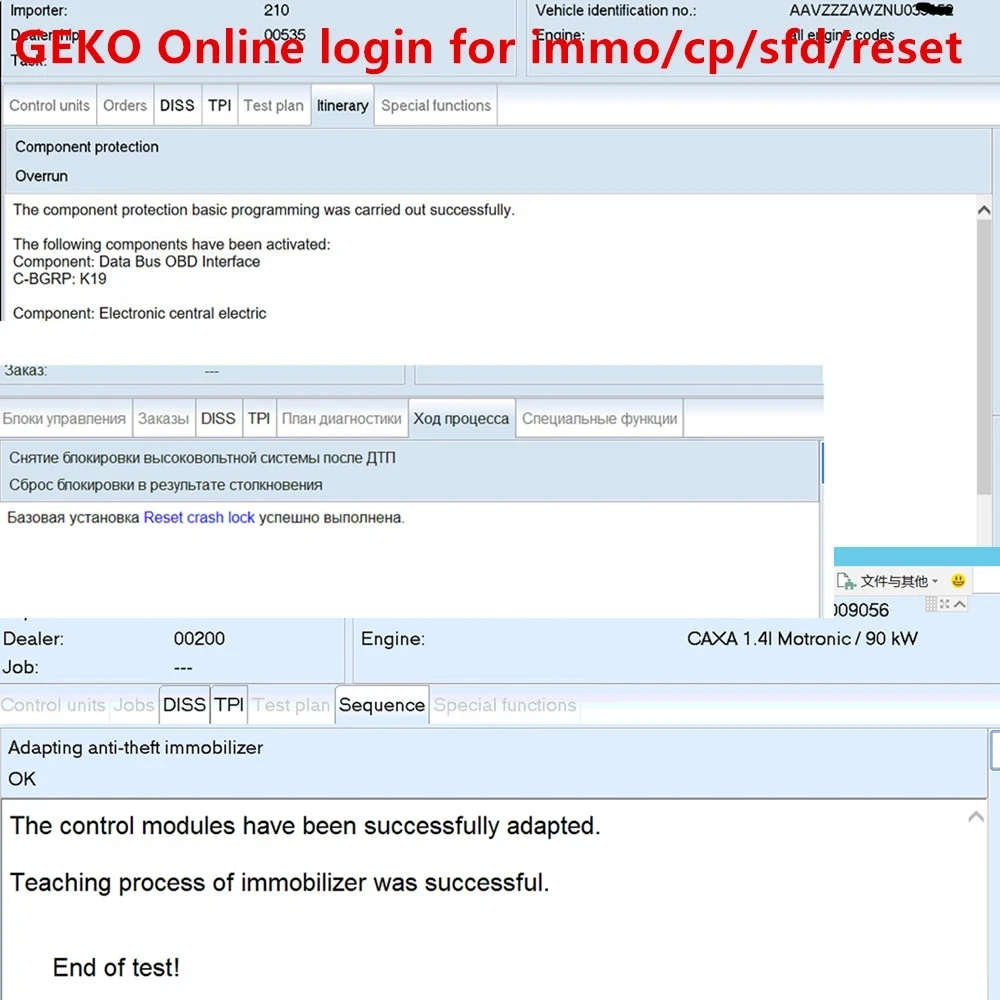 Онлайн-программирование/кодирование/иммобилайзер/Защита Компонентов/Сброс входа в систему для Odis 2023