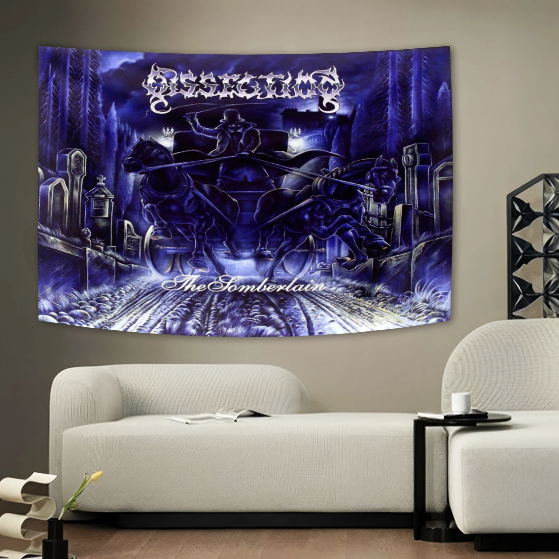 Dissection Album Cover Popular Band Black Vintage Metal Tapestry Hippie Wall Hanging Bohemian Background Poster Bedroom