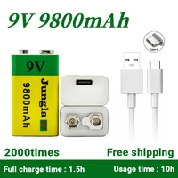 2022 9v 9800mah li ion rechargeable battery micro usb batteries 9 v lithium for multimeter microphone toy remote control ktv use