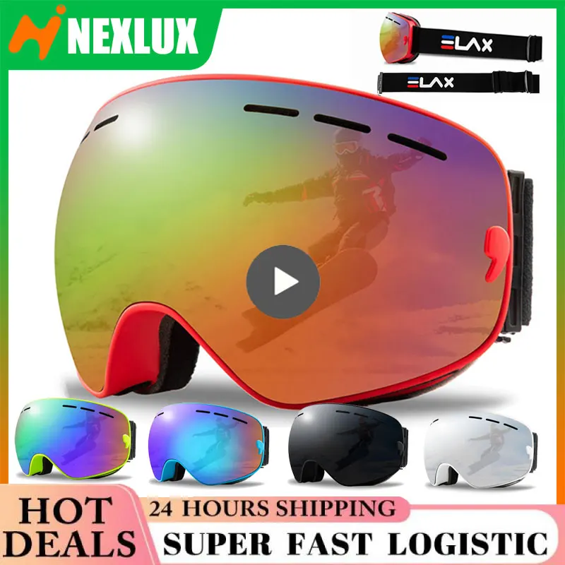 Новый стиль, брендовые новые двухслойные противотуманные лыжные очки ELAX, очки для сноуборда, очки для снегохода, очки для спорта на открытом воздухе, очки для лыж