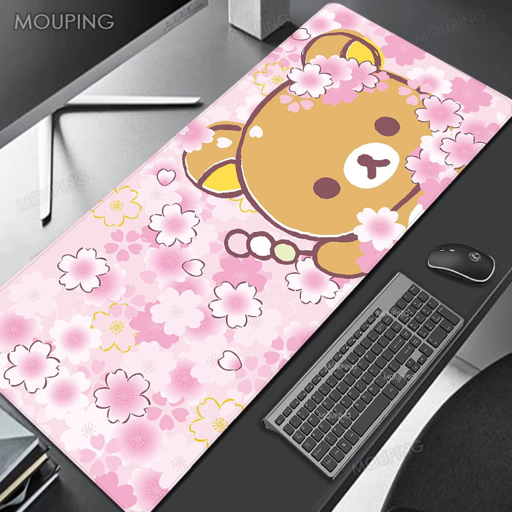 Большой коврик для мыши в стиле аниме, защита для записей, Настольный коврик с милыми цветами 800x400, розовый коврик для мыши 90x40, игровой офисный коврик для мыши