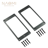 naomi 2pcs flat metal humbucker pickup frame mounting rings for electric guitar black color guitar parts accessories new