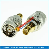 1x pcs rptnc to sma connector coax socket rp tnc male to sma female plug gold plated brass straight coaxial rf adapters