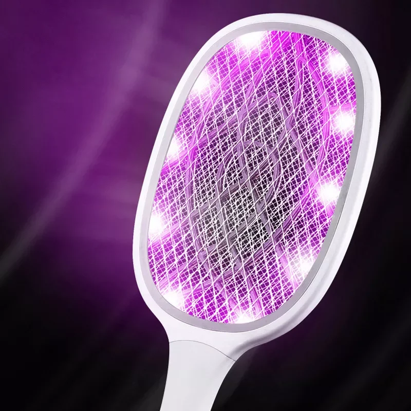 

Insect Killer Summer Fly Swatter Portable Electric Mosquito Killer Racket Bug Antimosquito Rechargeable Kills Flies Zapper Lamp