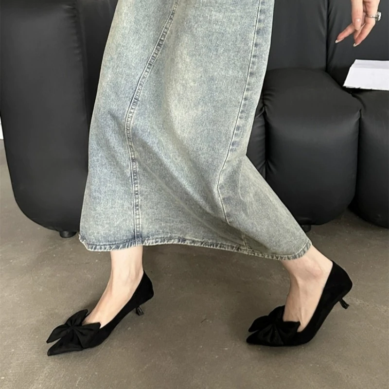 Женские туфли на высоком каблуке роскошные дизайнерские из искусственной замши