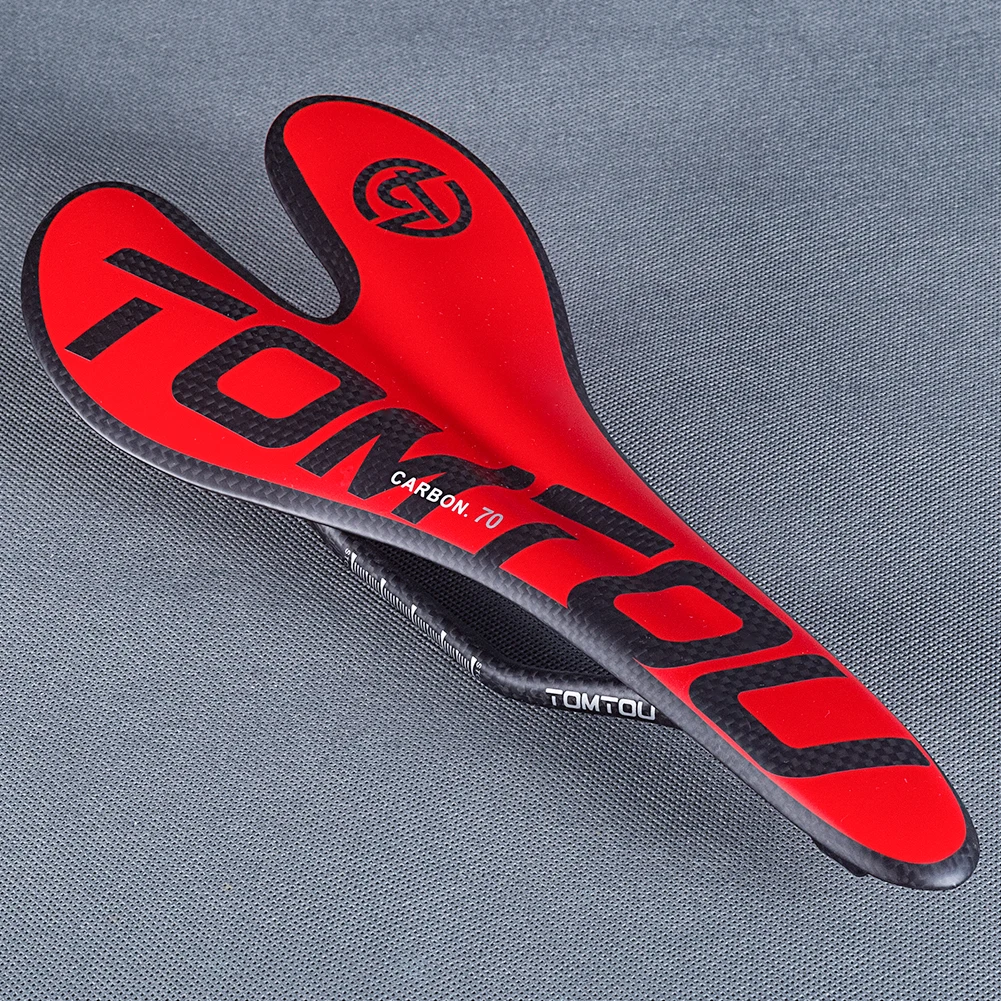 

TOMTOU Carbon Fiber Racing Bicycle Saddle Seat Cushion 270*128mm Rail bow 7*9mm for Road MTB Bike