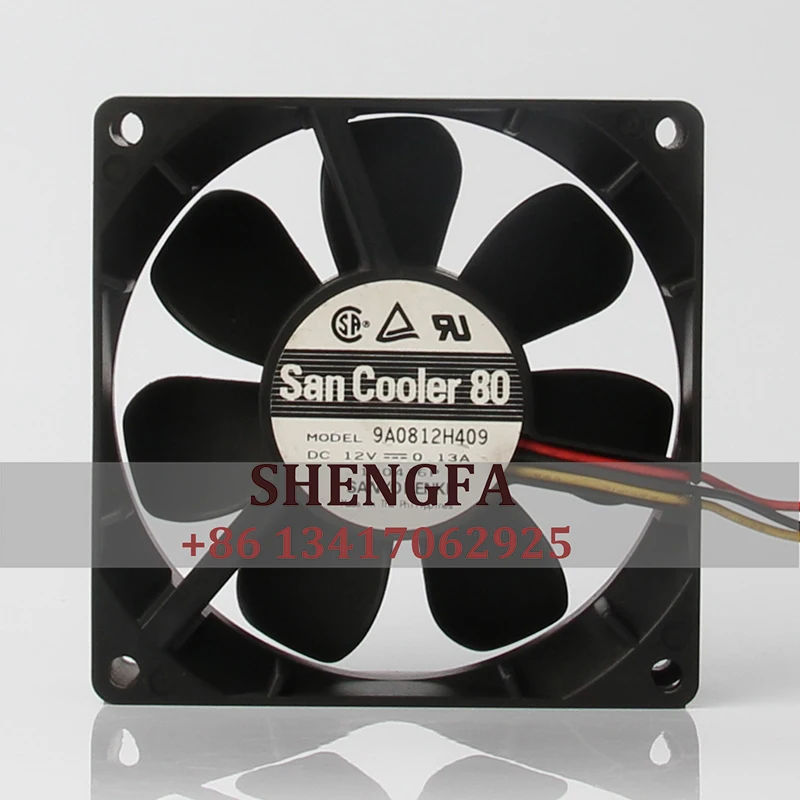 

SANYO 9A0812H409 Case Cooling Fan 12V 0.13A 8CM 8025 9A0812H409 Silent with Speed Measurement Large Air Volume