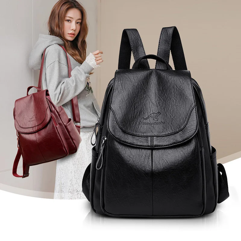 

2023 Luxury Brand Women Backpack High Quality Leather Backpacks Travel Backpack School Bags for Girls mochila feminina