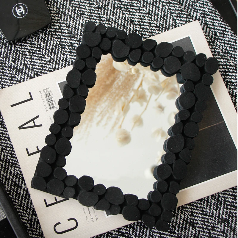 

Girls Black Mirror Portable Rectangular Aesthetic Cool Mirrors Hallway Macrame Espejo Decorativo Pared Living Room Decoration
