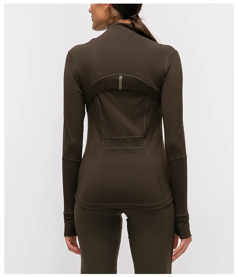 Jackets Women's Jacket Gym Autumn and Winter Outerwear Nylon Stretch Zipper Running Yoga Jogging Long-sleeved Top Fleece Jacket