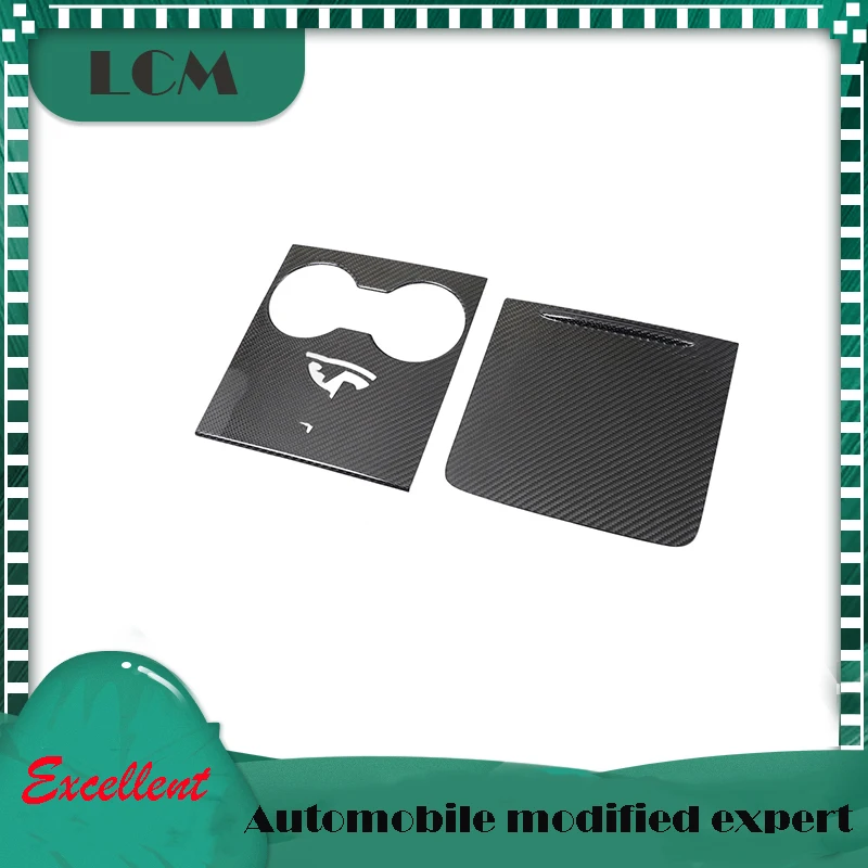 

Interior Trims Center Console Panel Dashboard Cover Sticker For Tesla Model Y 2020-ON Gloss Black Real Dry Carbon Fiber 2 Pieces